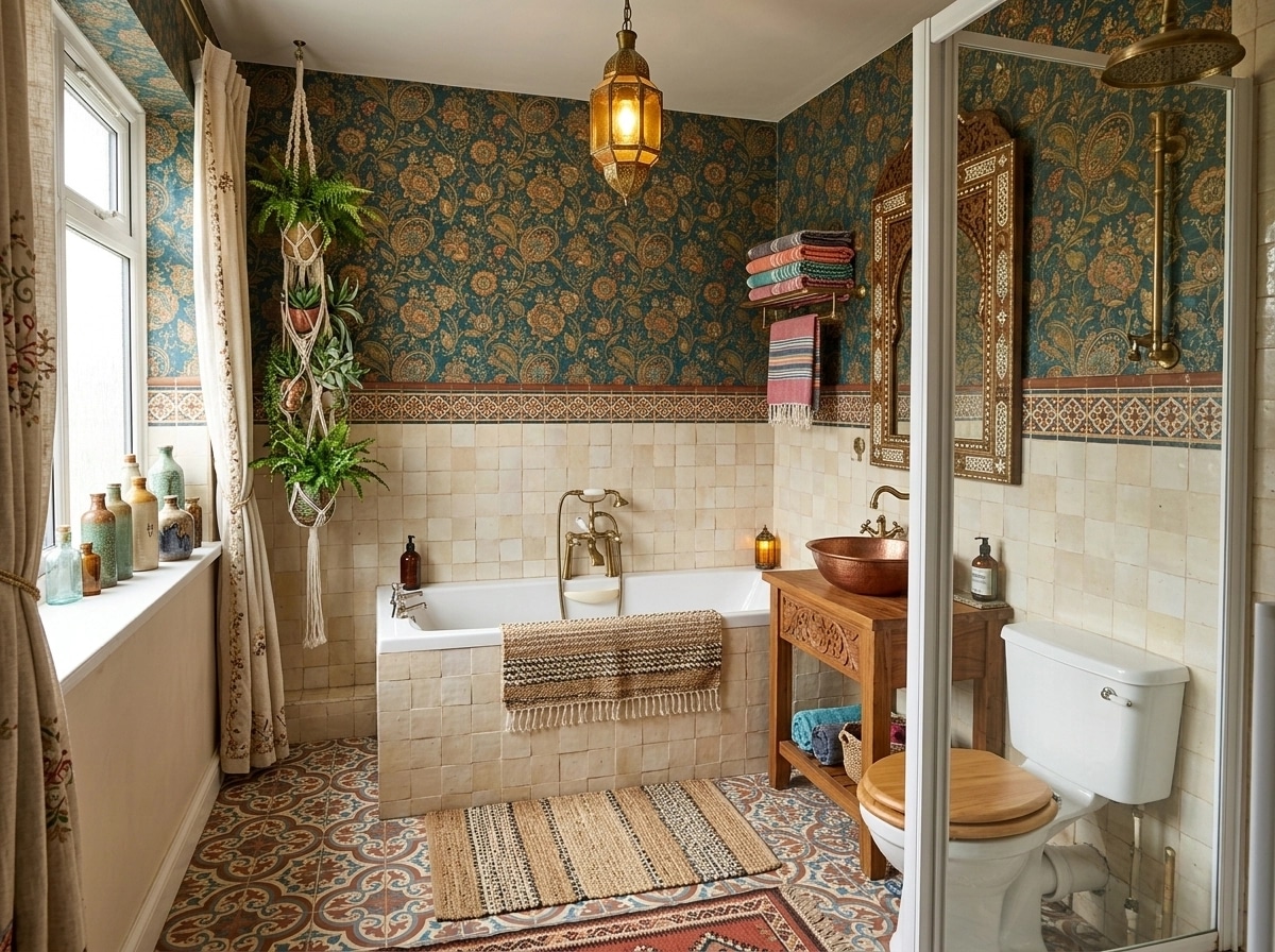 Interior design in Bohemian style — Bathroom by GenRoom AI