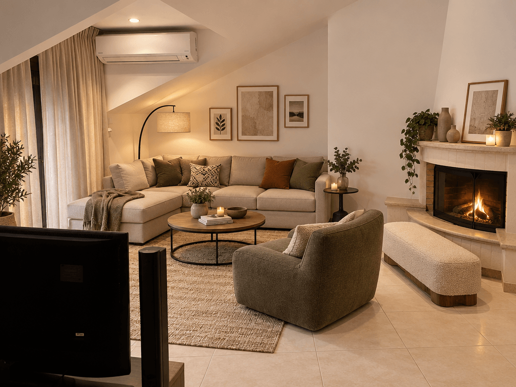 Contemporary ห้องนั่งเล่น design — interior photo by GenRoom AI