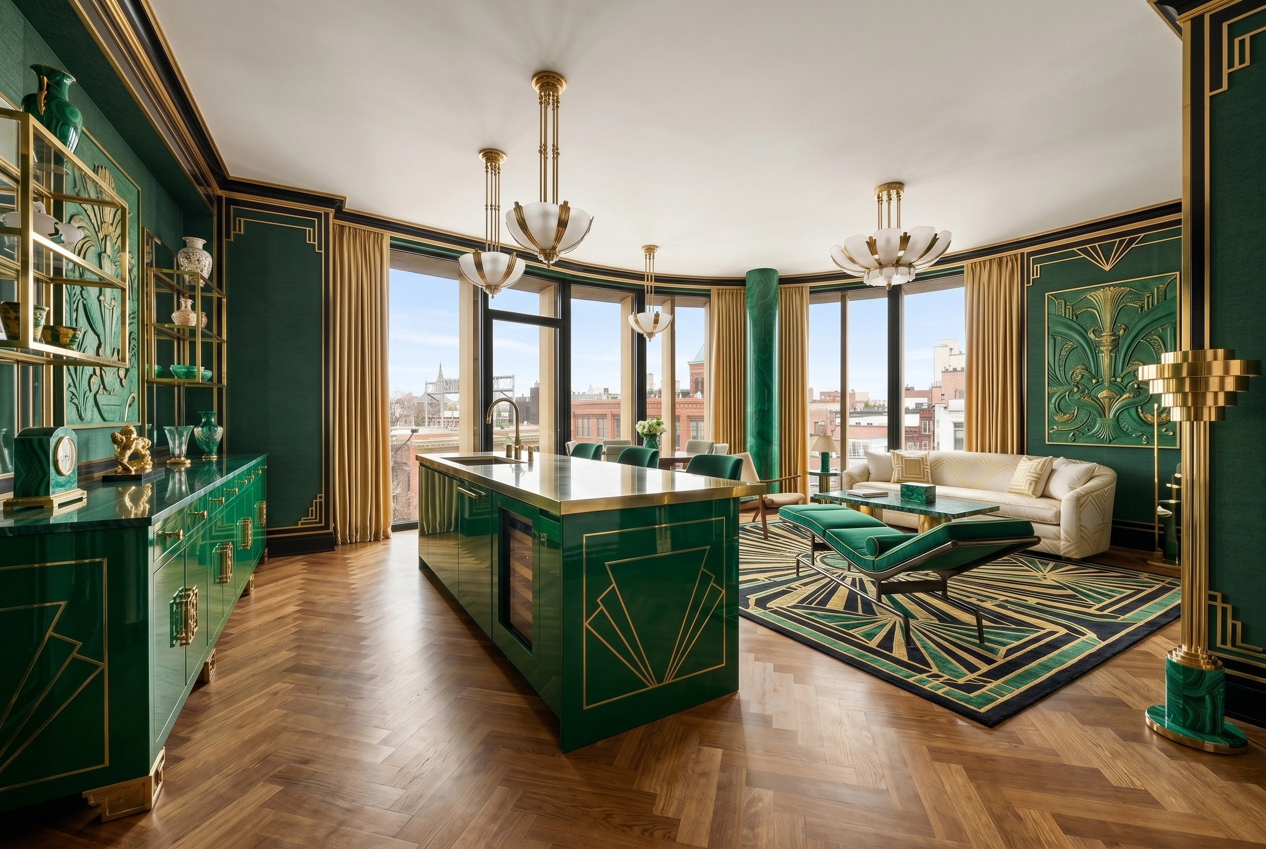 Interior design in Art Deco style — Living Room by GenRoom AI