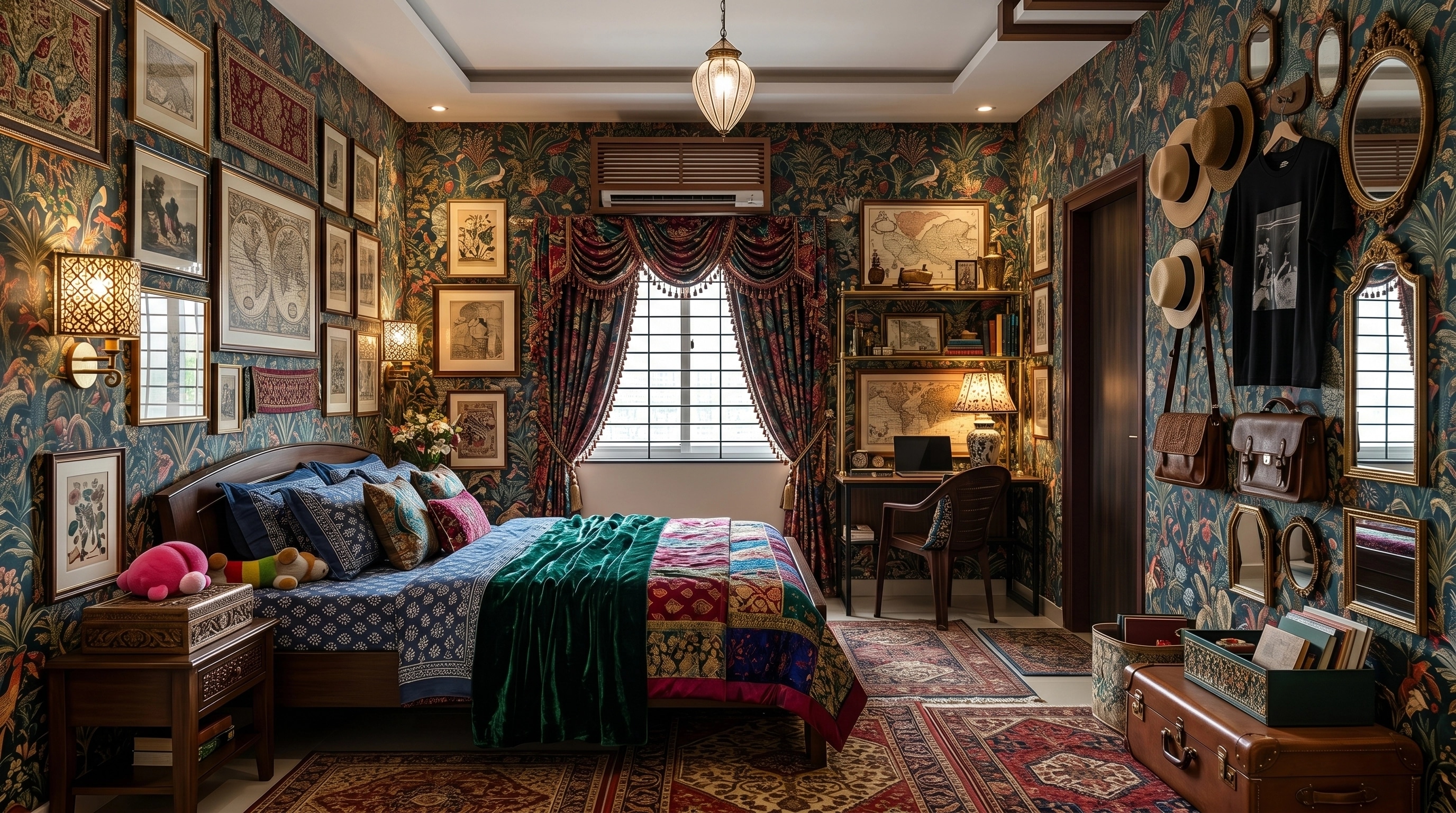 Maximalist Bedroom design — interior photo by GenRoom AI