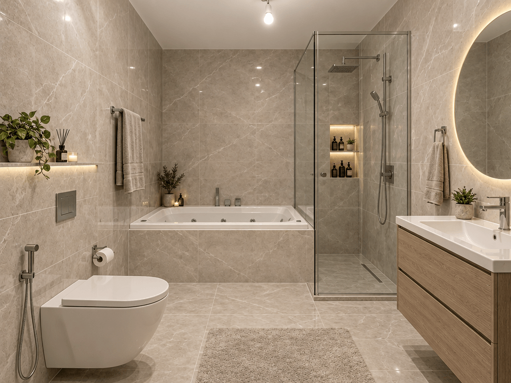 Contemporary Bathroom design — interior photo by GenRoom AI