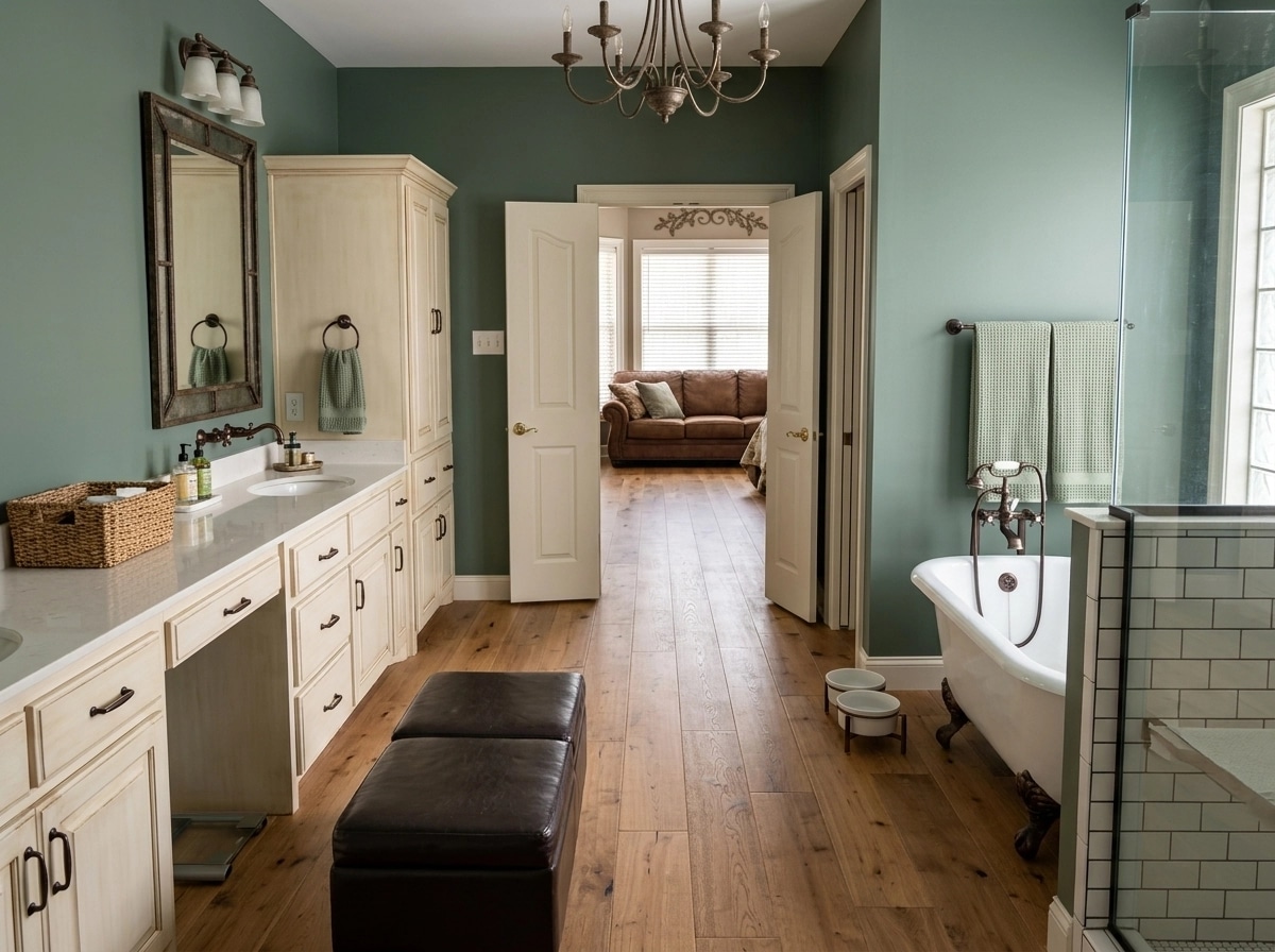 Modern Farmhouse Bathroom design — interior photo by GenRoom AI