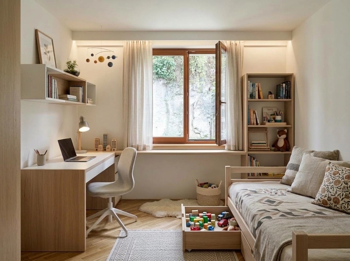 Scandinavian Kids Room design — interior photo by GenRoom AI