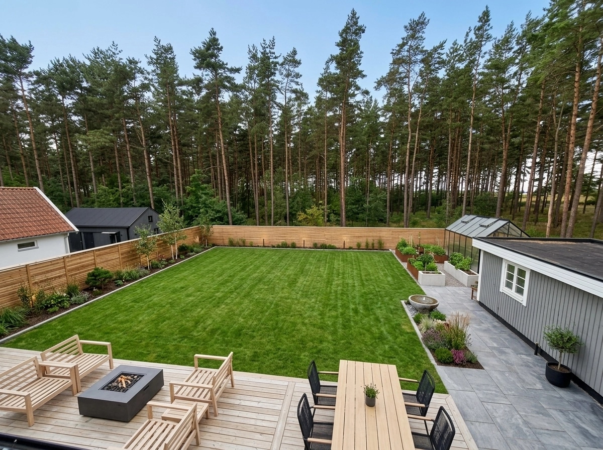 Landscape design in Scandinavian Garden style — Yard by GenRoom AI