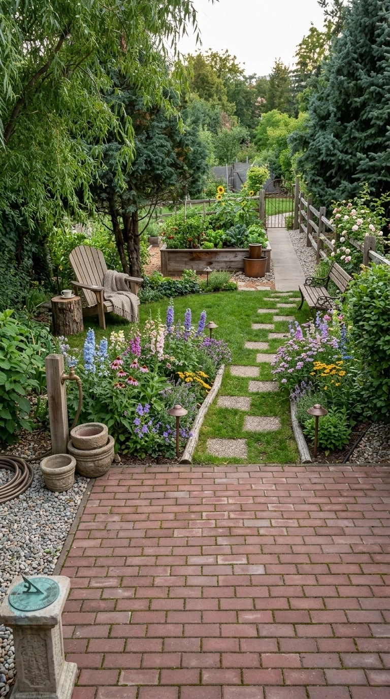 Country Rustic Garden Jardim design — yard photo by GenRoom AI
