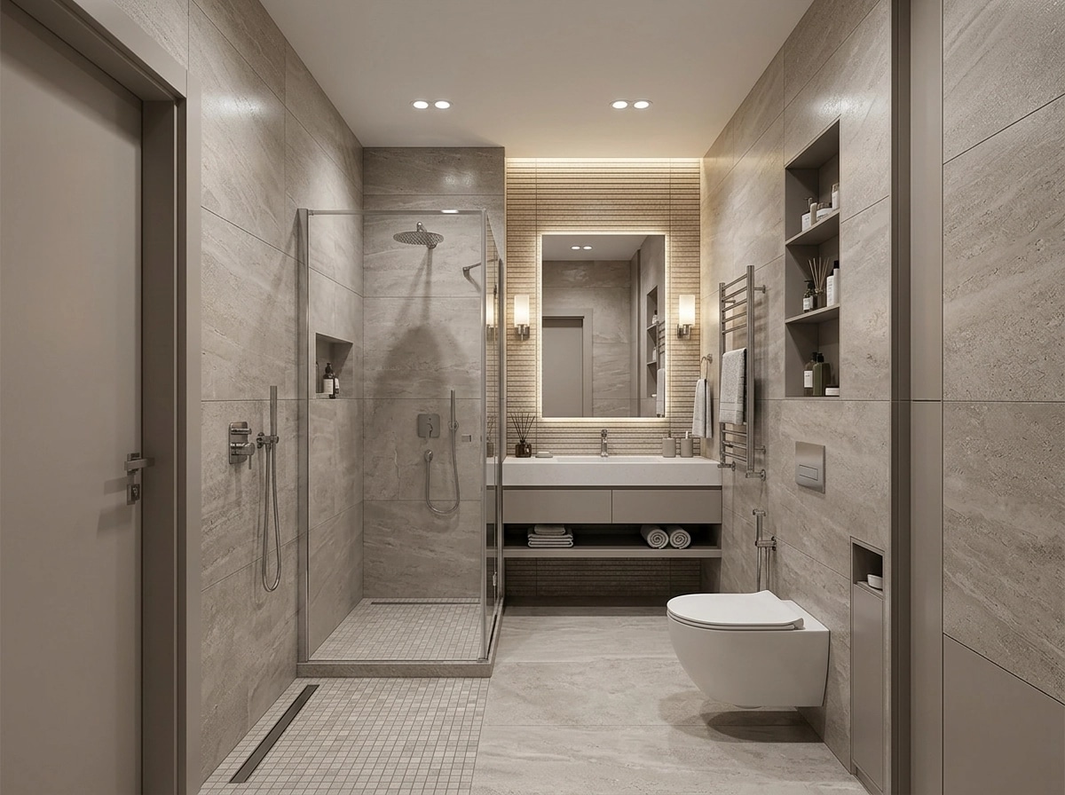 Bathroom interior in Contemporary style — photo by GenRoom AI