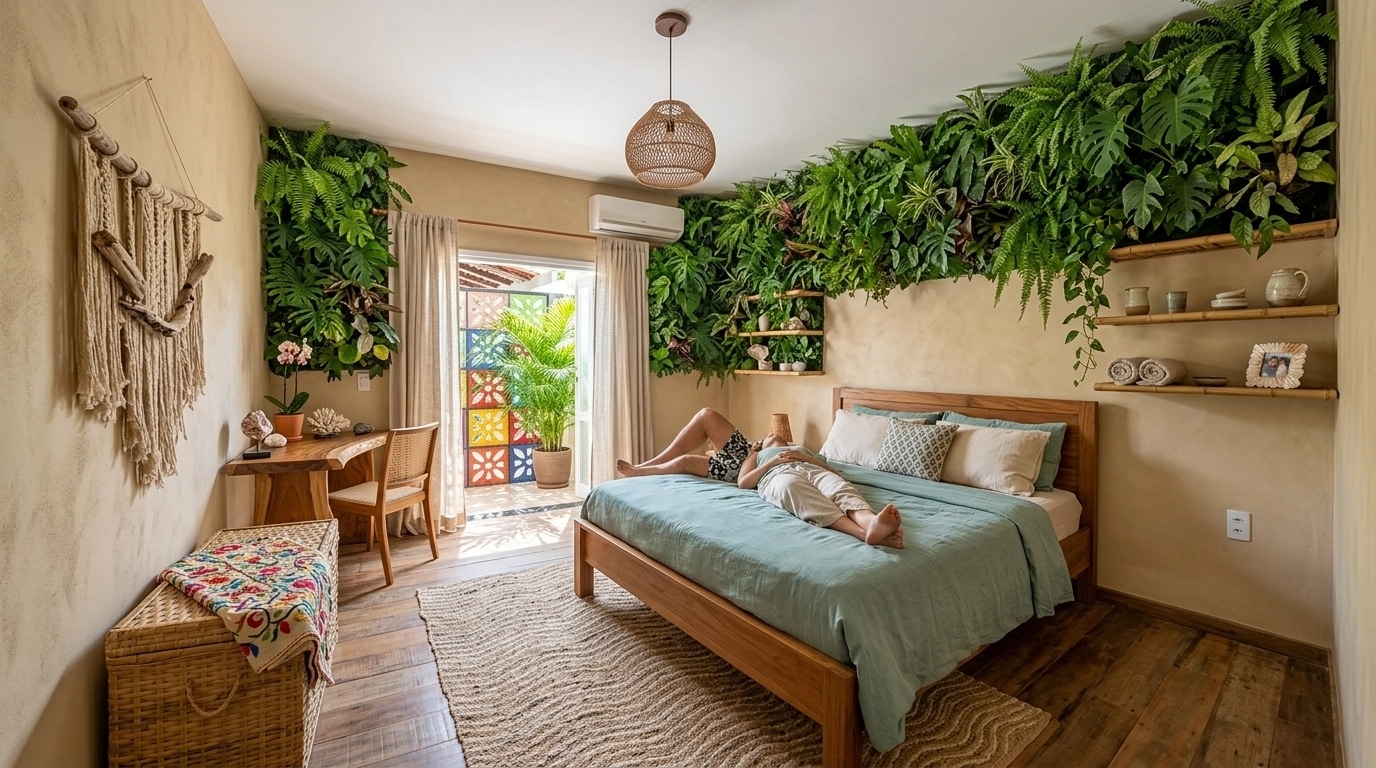 Interior design in Biophilic style — Bedroom by GenRoom AI