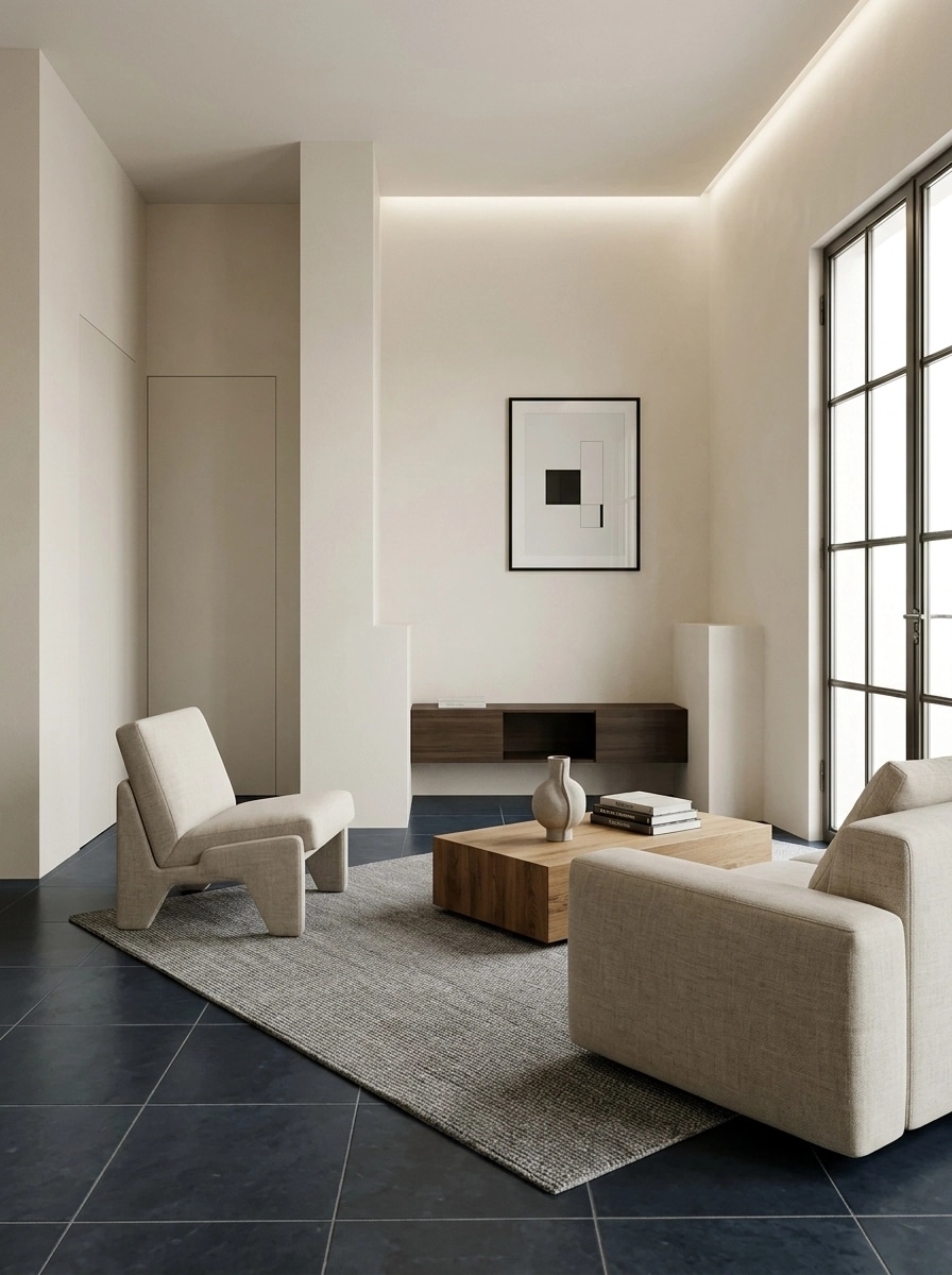 Interior design in Minimalism style — Living Room by GenRoom AI