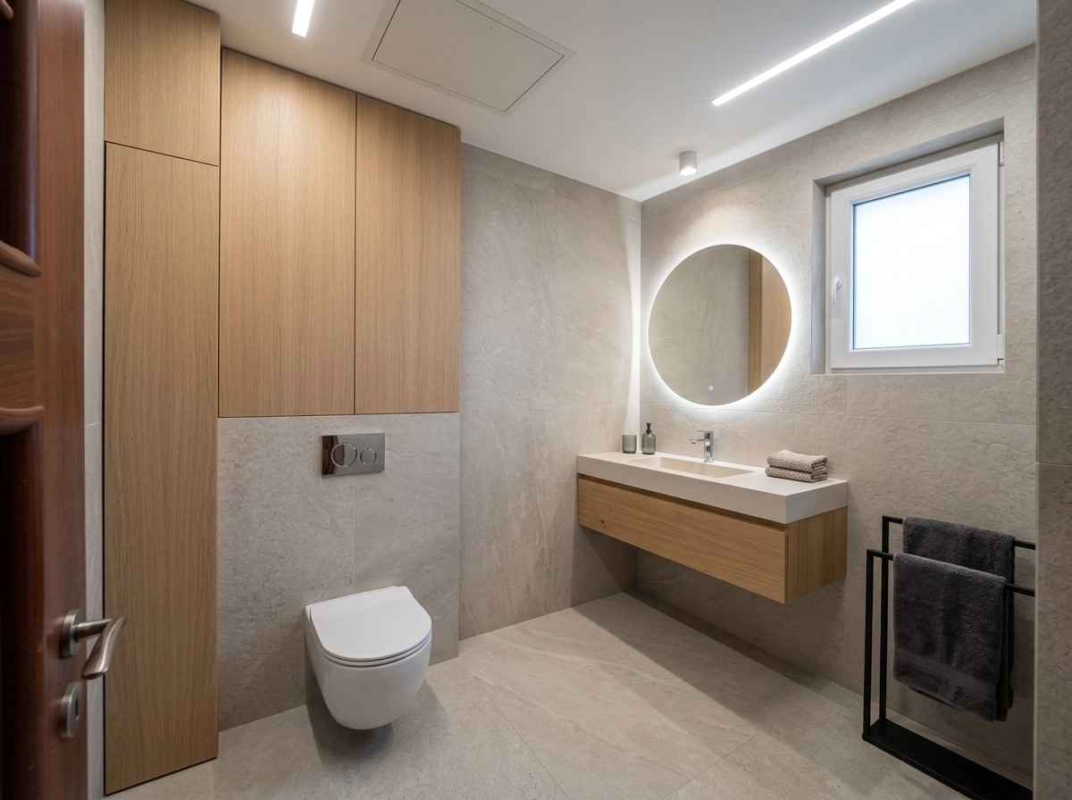 Bathroom interior in Contemporary style — photo by GenRoom AI