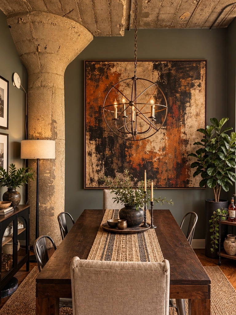 Interior design in Loft / Industrial style — dining_room by GenRoom AI
