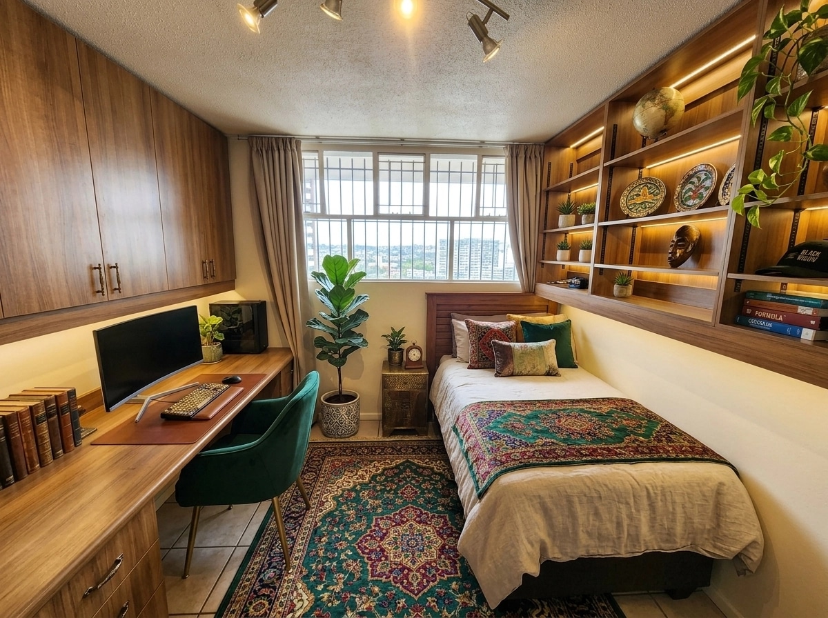 Design d'interni in stile Eclectic — Camera da letto di GenRoom AI
