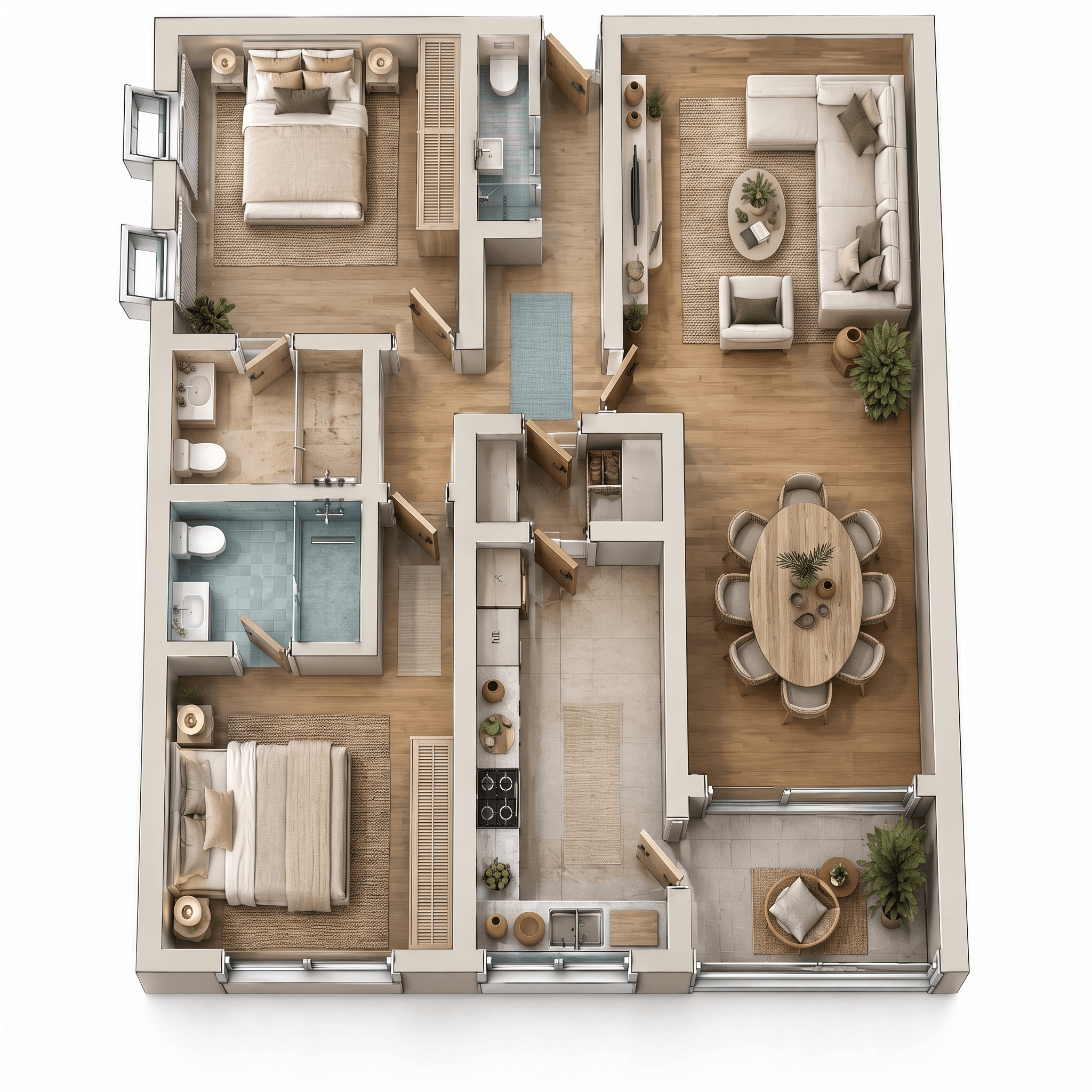 Interior design in Transitional style — Living Room by GenRoom AI