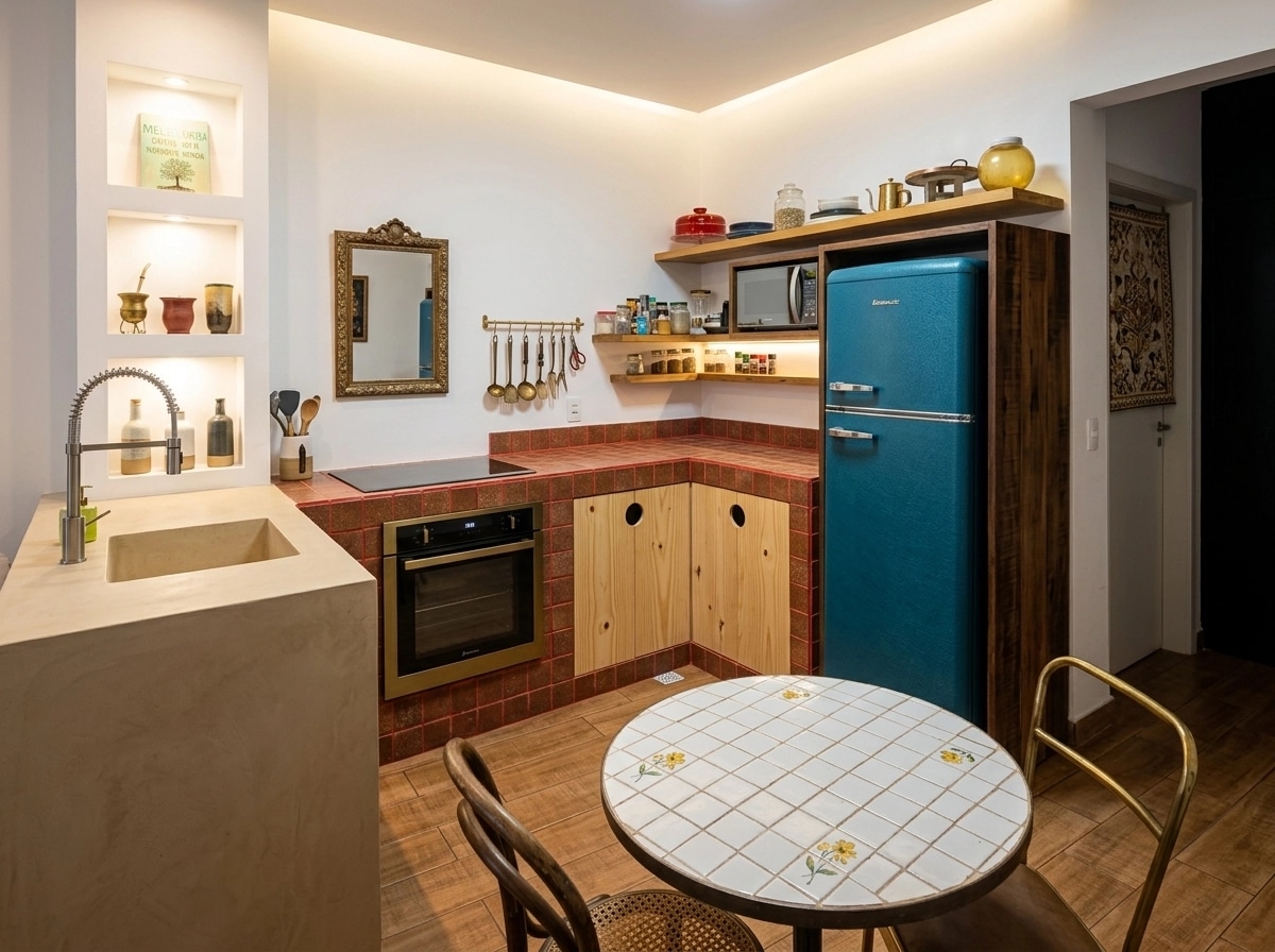 Diseño de interiores en estilo Eclectic — Cocina por GenRoom AI