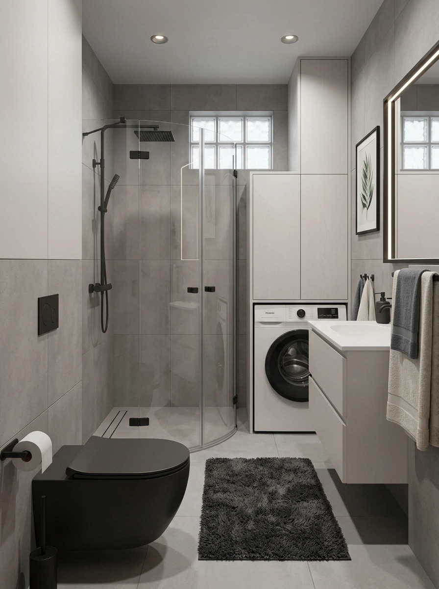Bathroom interior in Minimalism style — photo by GenRoom AI