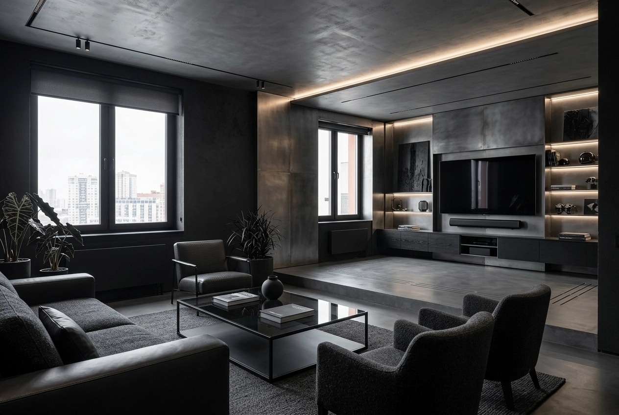 Interior design in Blacktec style — Living Room by GenRoom AI