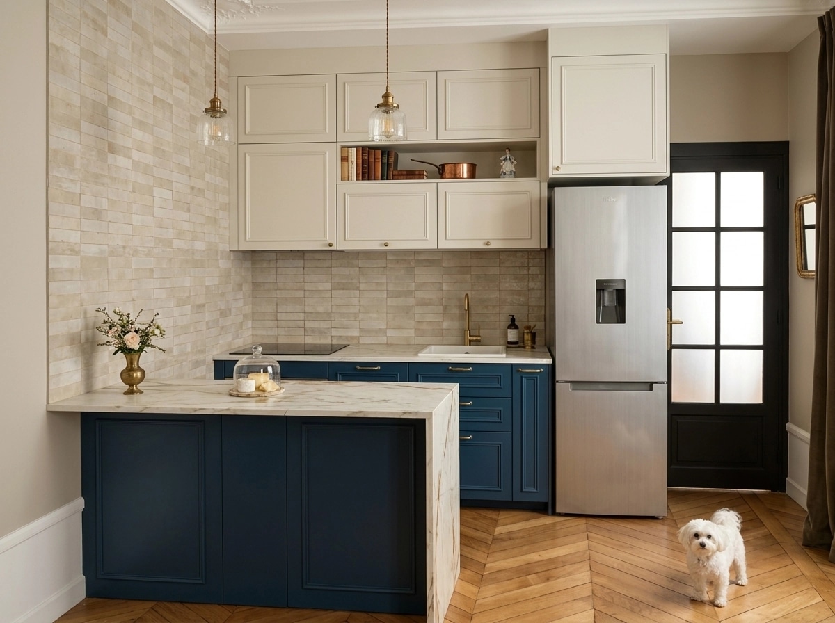 French Parisian Kitchen design — interior photo by GenRoom AI