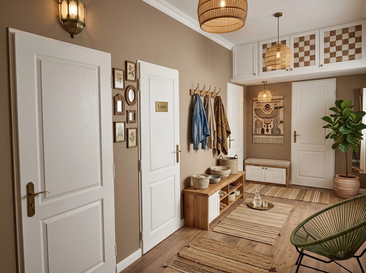 Interior design in Bohemian style — lobby by GenRoom AI