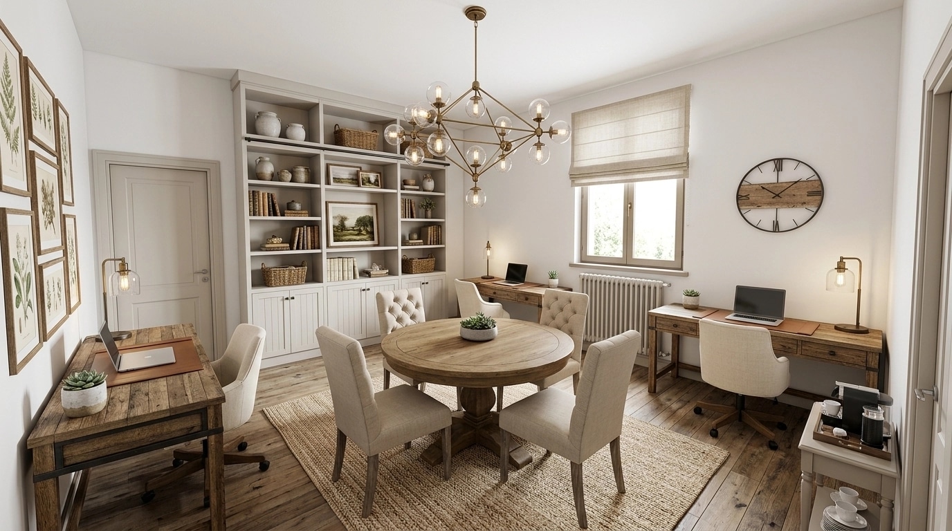 Interior design in Modern Farmhouse style — office_space by GenRoom AI