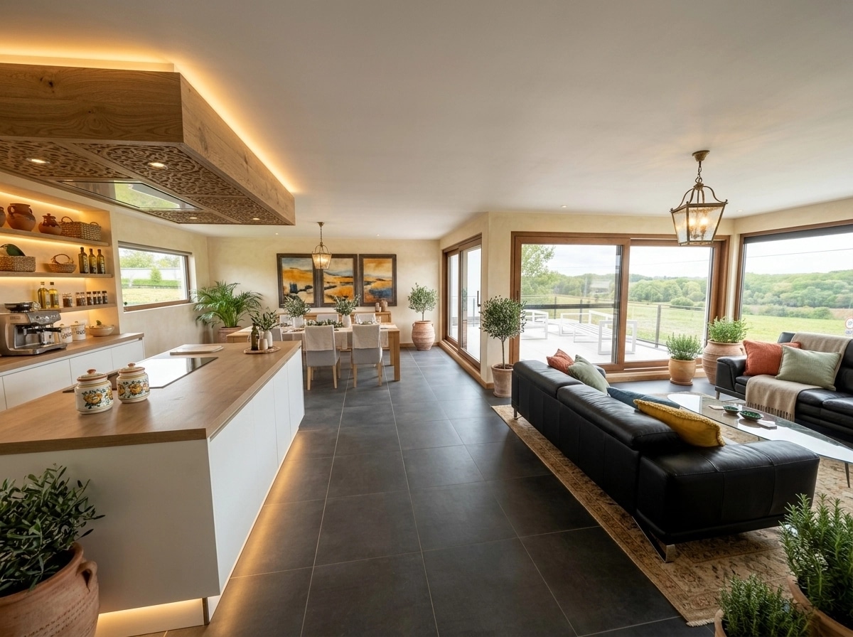 Diseño de interiores en estilo Mediterranean — Salón por GenRoom AI