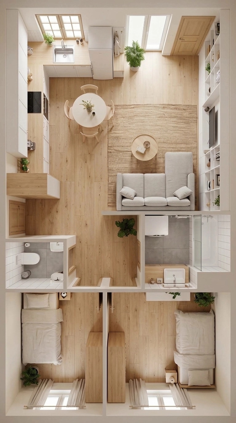 Interior design in Scandinavian style — Living Room by GenRoom AI