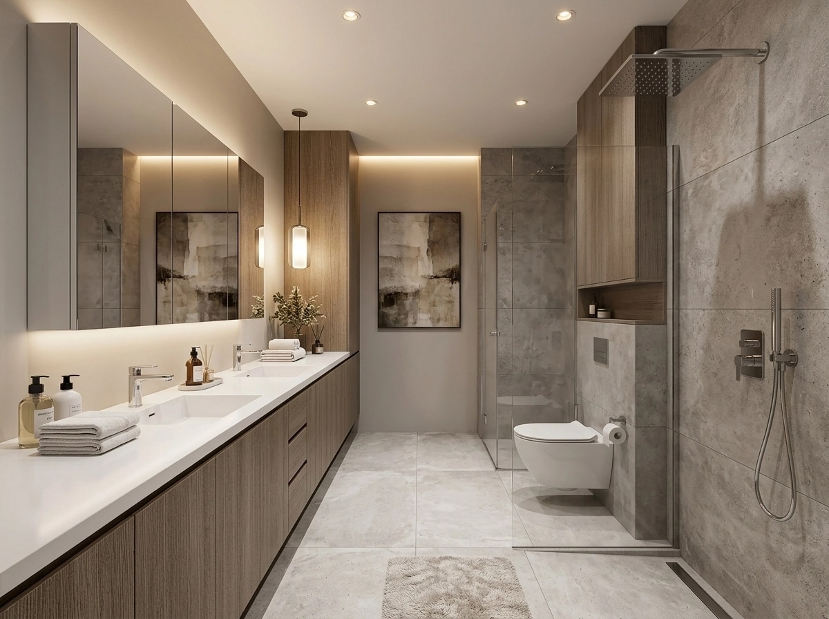 Bathroom interior in Contemporary style — photo by GenRoom AI