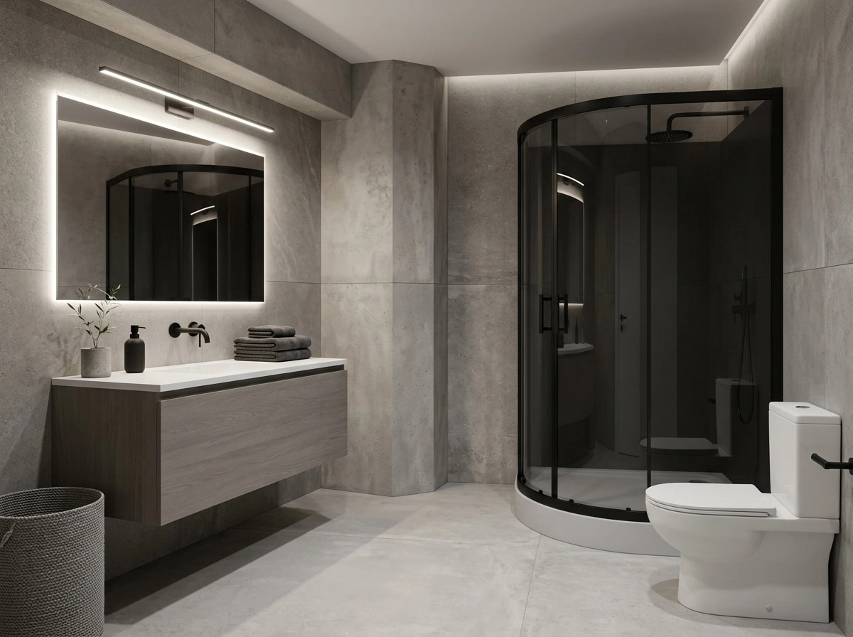 Bathroom interior in Minimalism style — photo by GenRoom AI