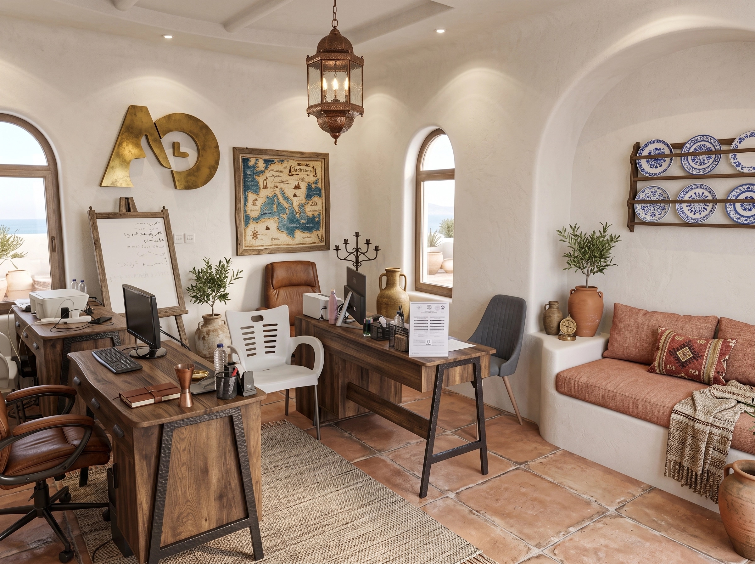 Mediterranean Office design — interior photo by GenRoom AI