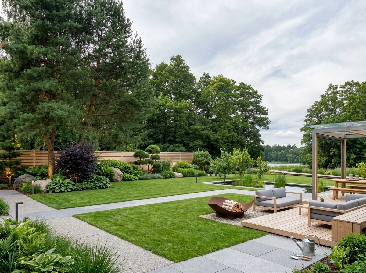 Landscape design in Scandinavian Garden style — Yard by GenRoom AI