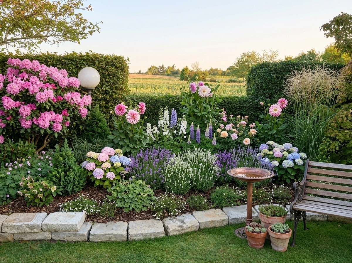 Country Rustic Garden Yard design — yard photo by GenRoom AI