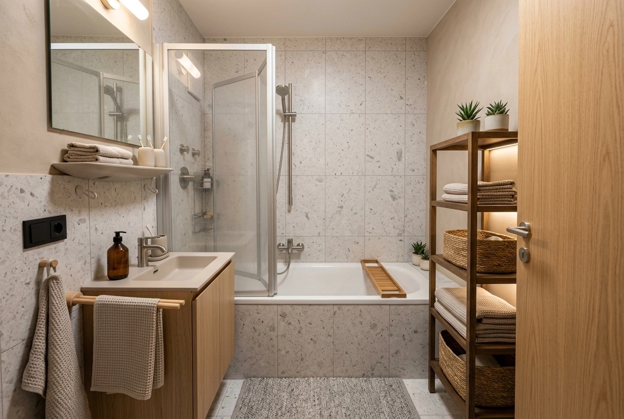 Scandinavian Bathroom design — interior photo by GenRoom AI