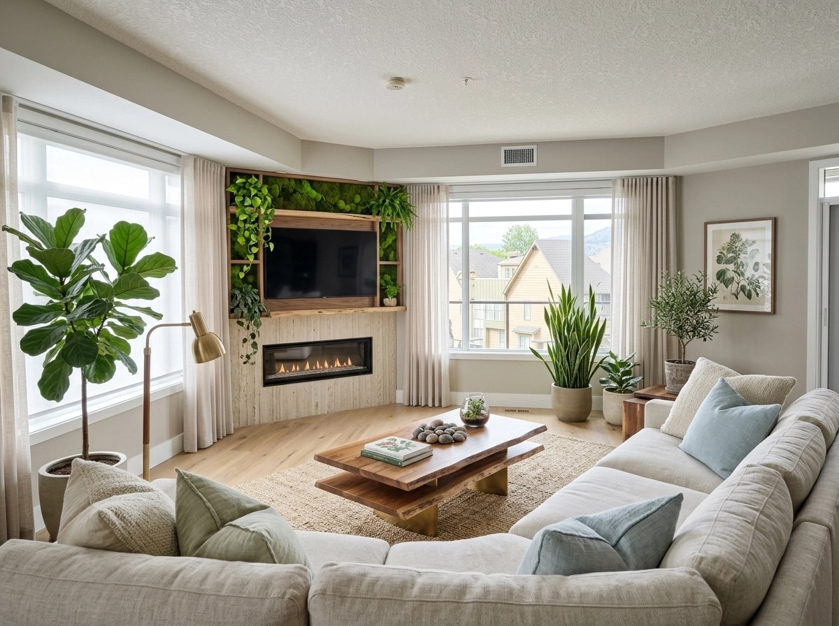 Interior design in Biophilic style — Living Room by GenRoom AI