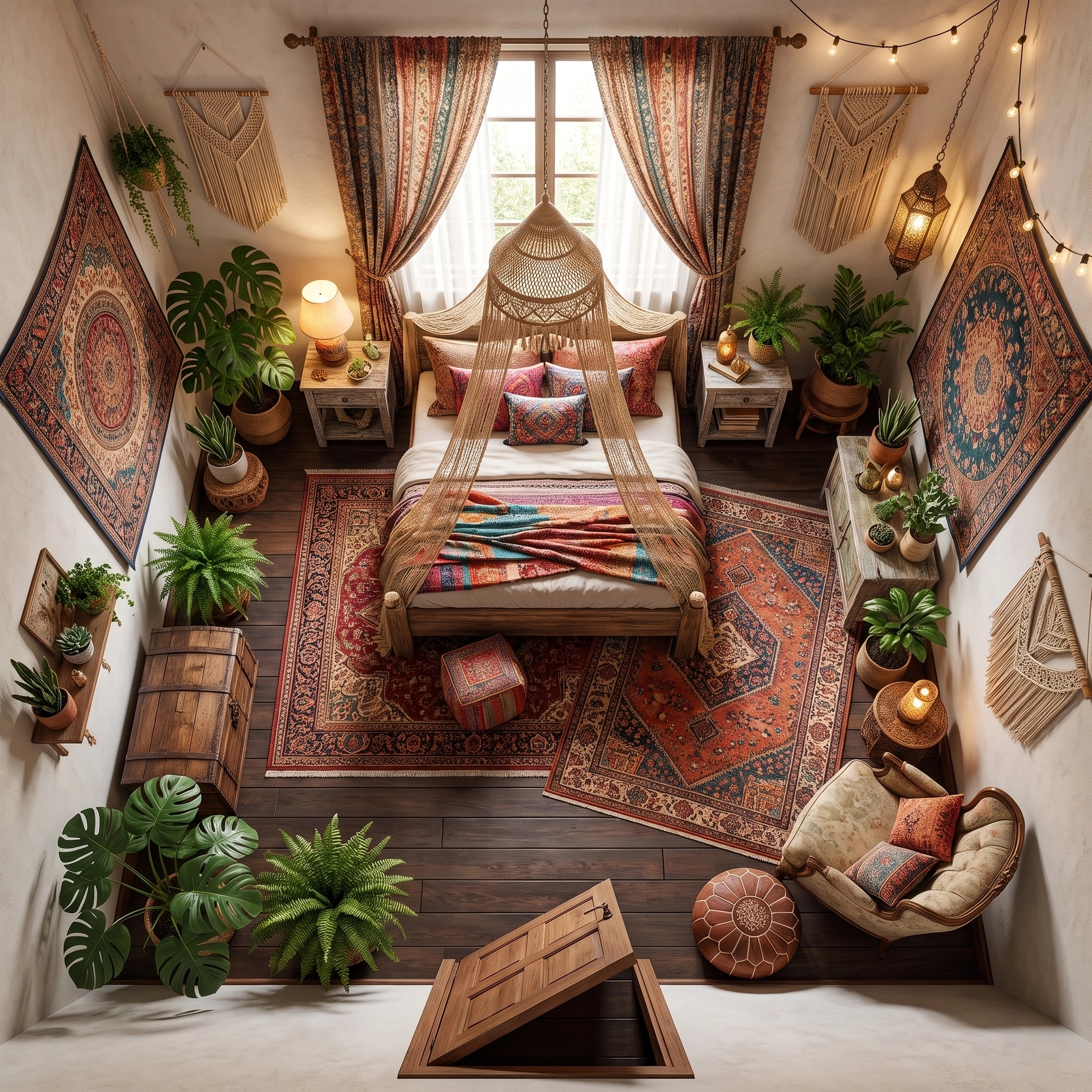Interior design in Bohemian style — Living Room by GenRoom AI