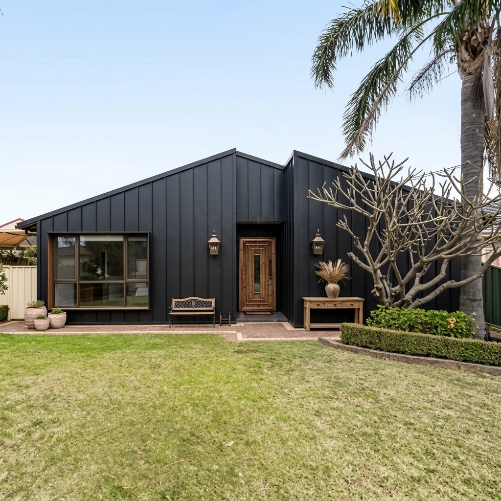 Facade design in Barnhouse Facade style — photo by GenRoom AI