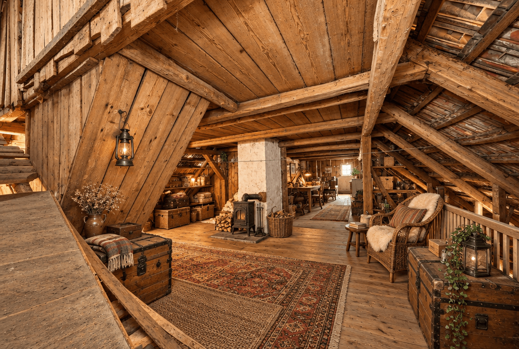 Interior design in Rustic style — attic by GenRoom AI