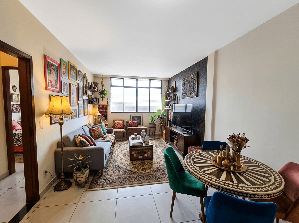 Interior design in Maximalist style — Living Room by GenRoom AI