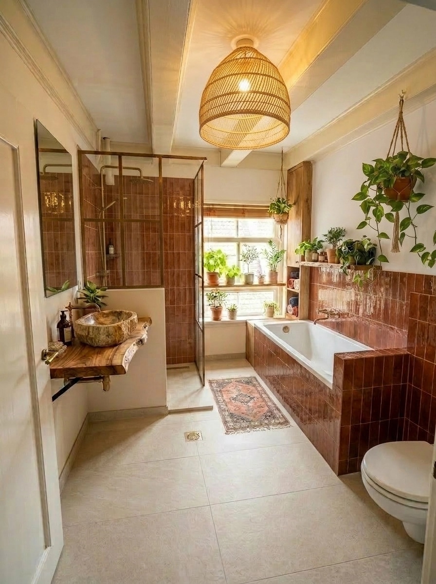 Bathroom interior in Mediterranean style — photo by GenRoom AI