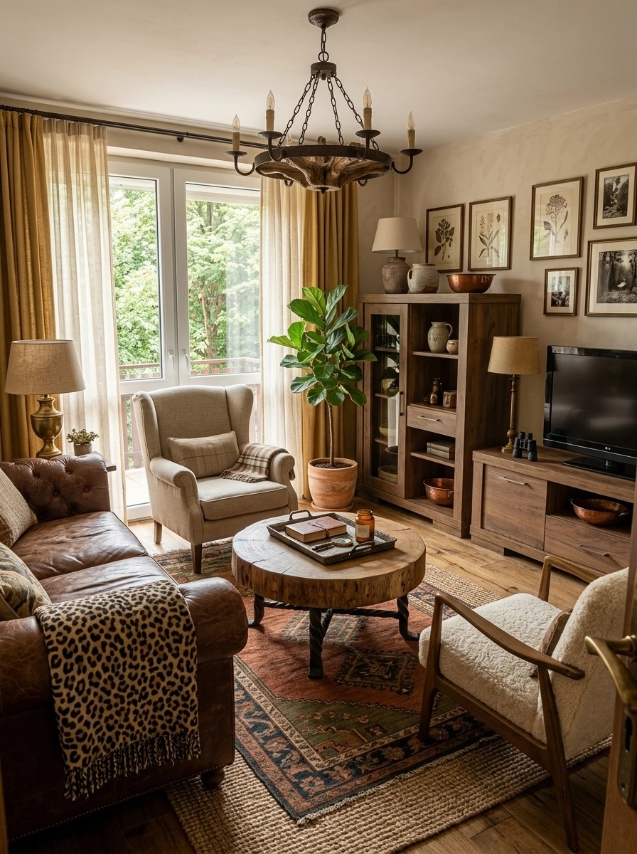 Interior design in Rustic style — Living Room by GenRoom AI