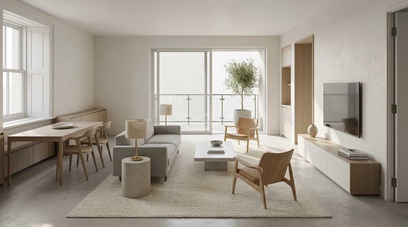 Minimalism Living Room design — interior photo by GenRoom AI