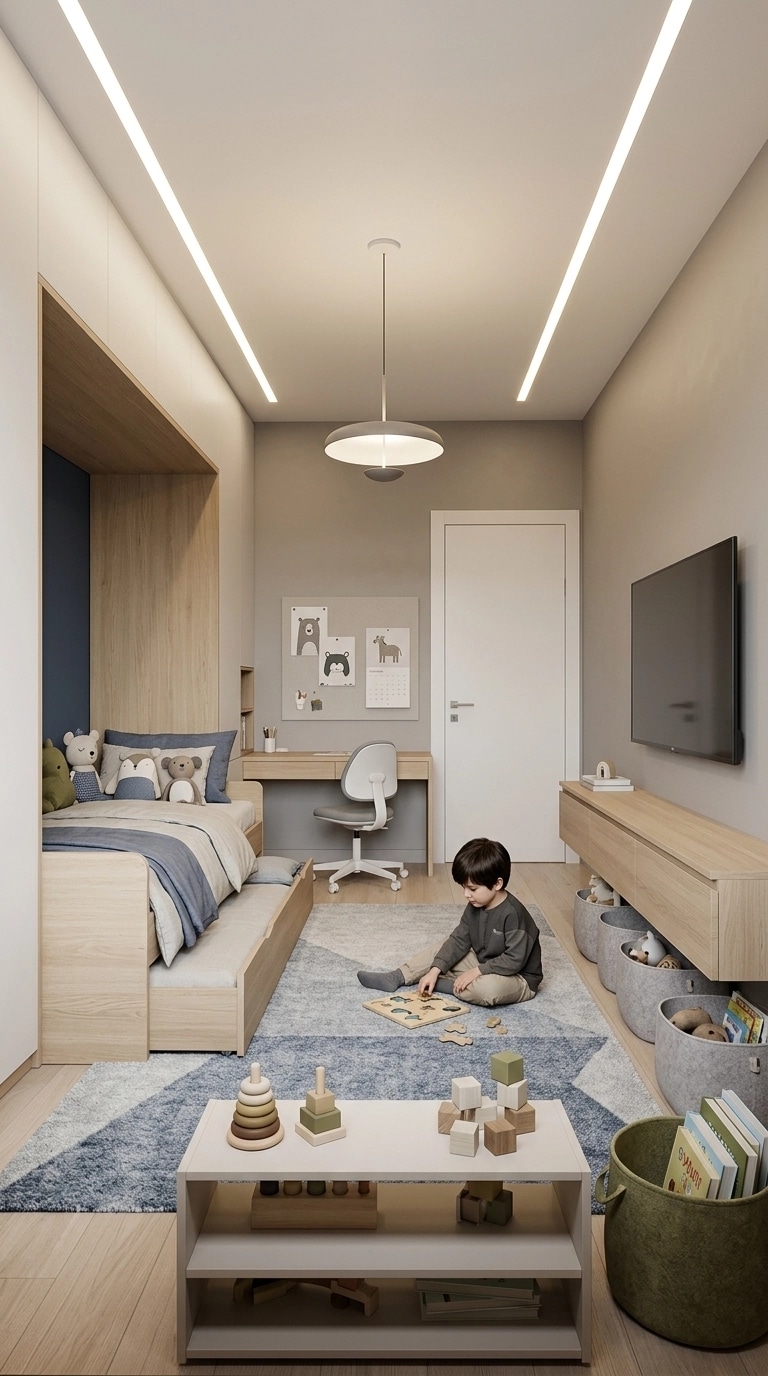 Minimalism Camera dei Bambini design — interior photo by GenRoom AI