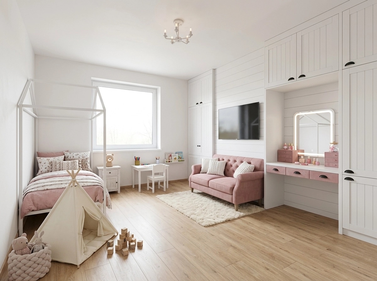 Interior design in Modern Farmhouse style — Kids Room by GenRoom AI