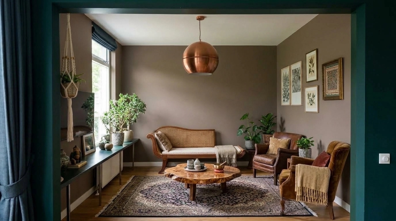 Interior design in Bohemian style — Living Room by GenRoom AI