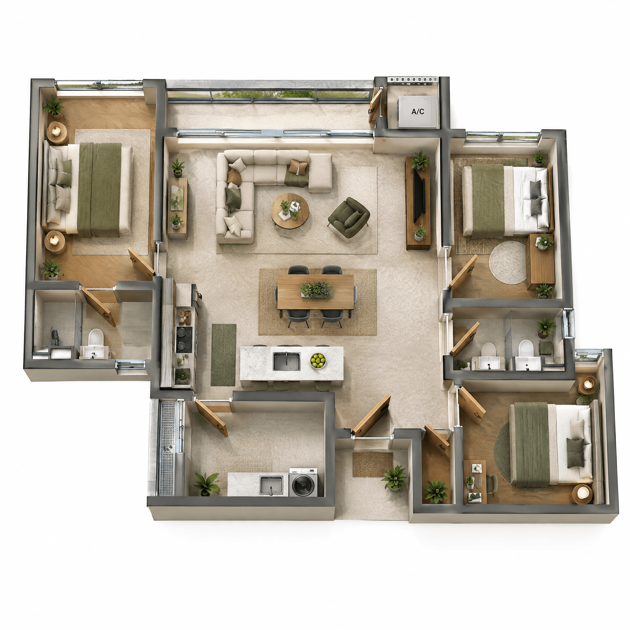 Interior design in Contemporary style — Living Room by GenRoom AI