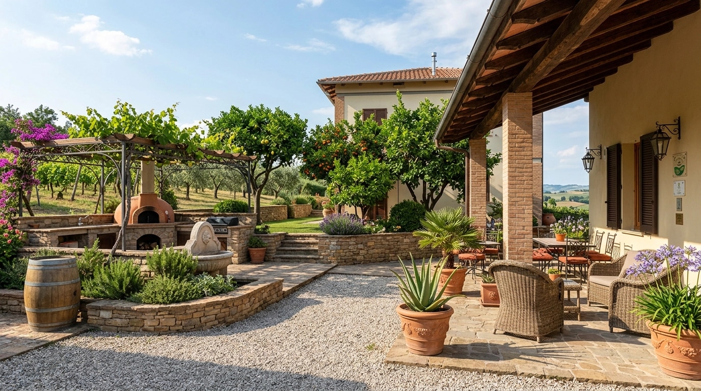 Landscape design in Mediterranean Yard style — Yard by GenRoom AI