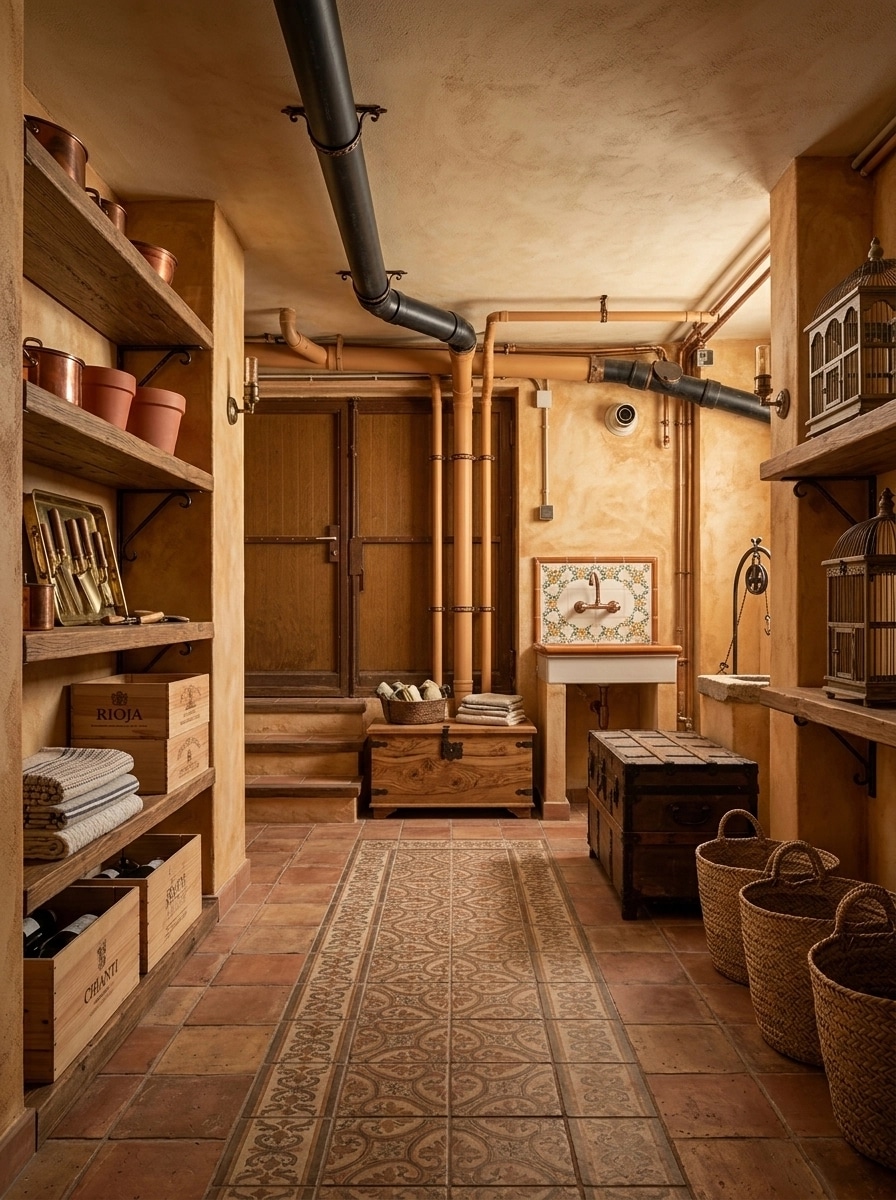 Interior design in Mediterranean style — basement by GenRoom AI