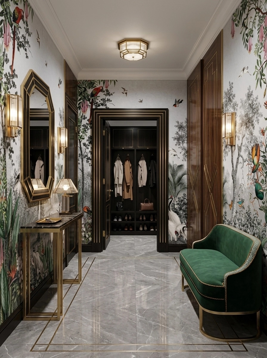 Hallway interior in Art Deco style — photo by GenRoom AI