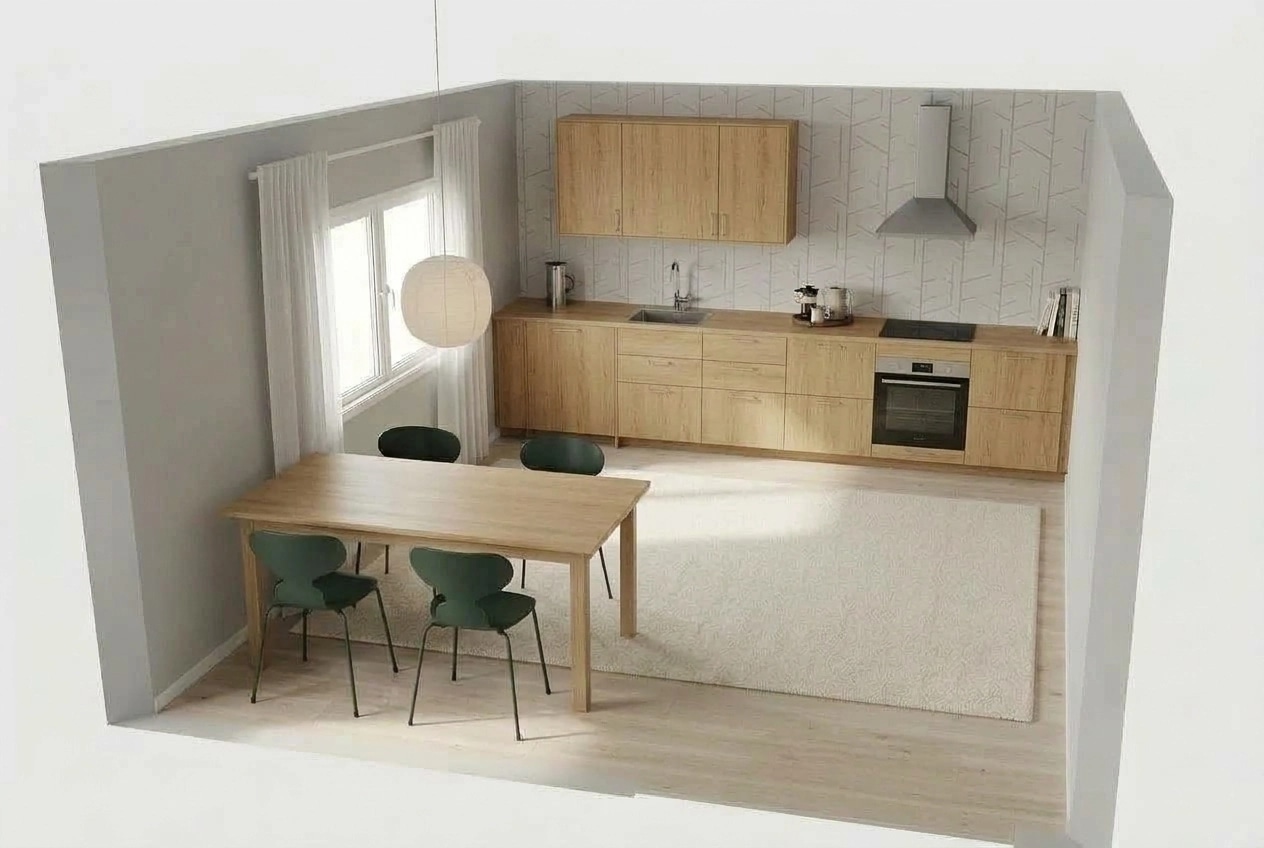 Scandinavian Kitchen design — interior photo by GenRoom AI