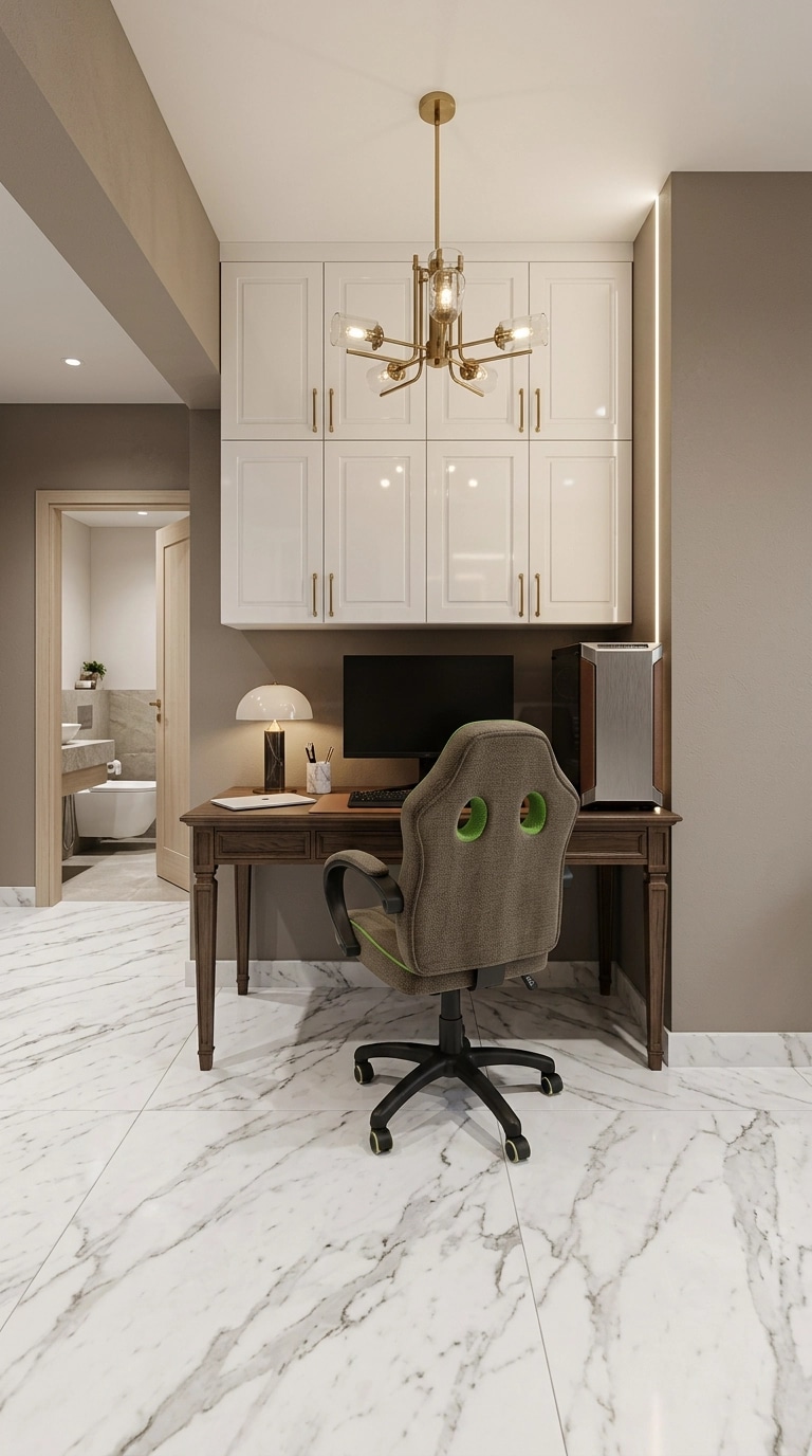 Office interior in Transitional style — photo by GenRoom AI