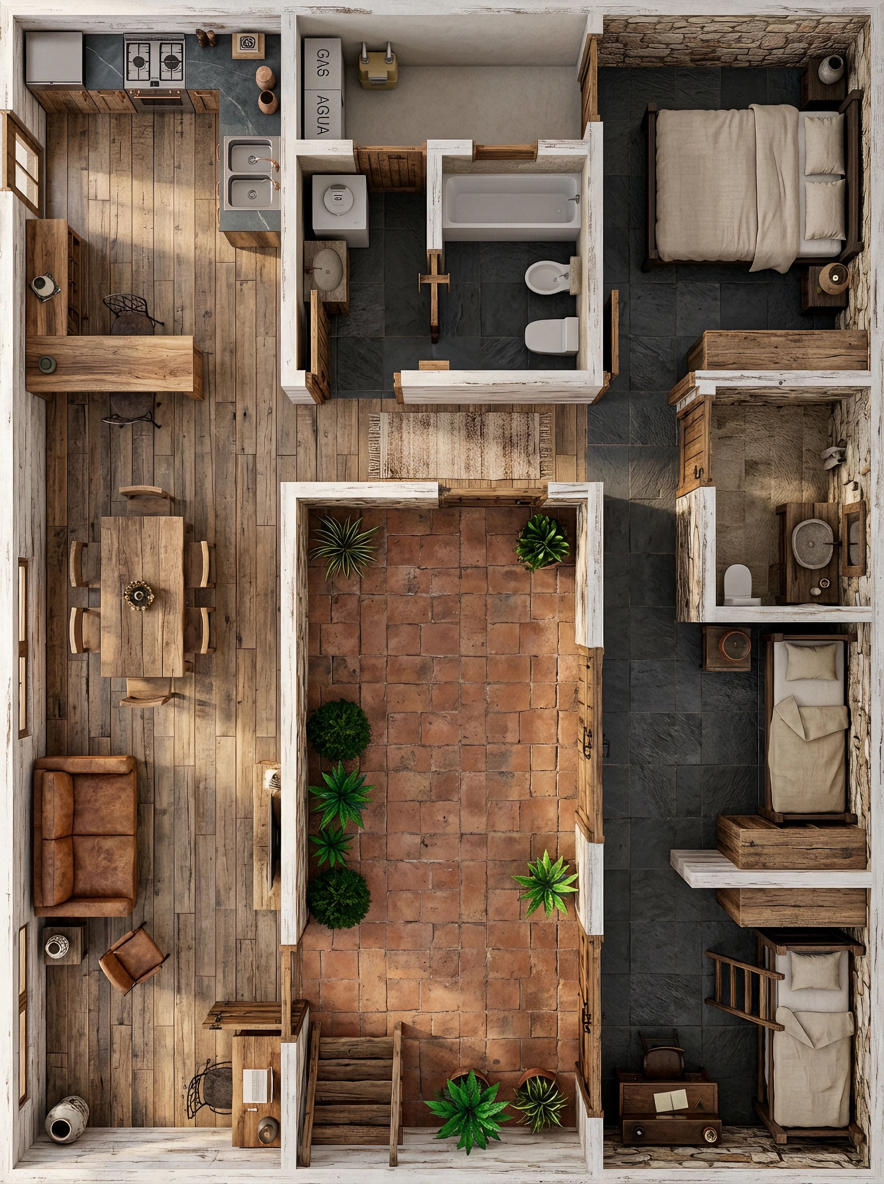 Interior design in Rustic style — Living Room by GenRoom AI