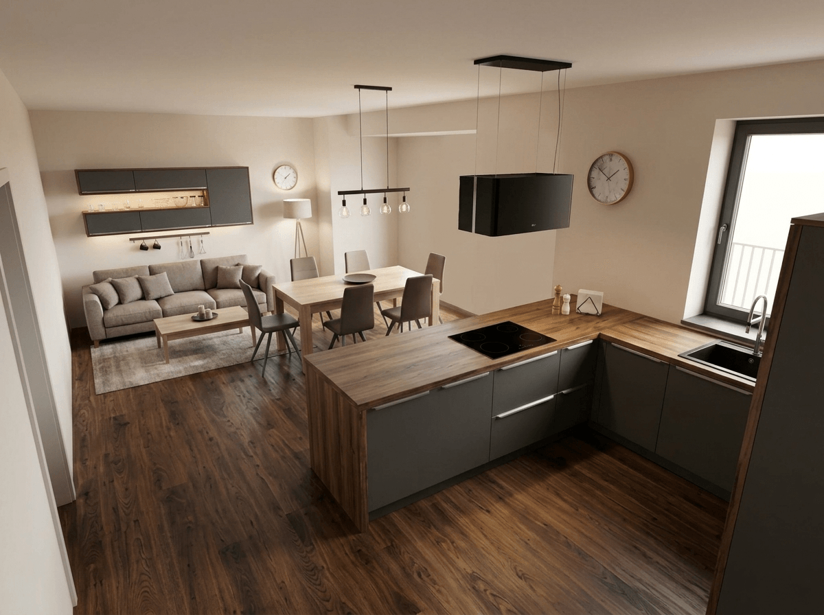 Kitchen interior in no_style style — photo by GenRoom AI