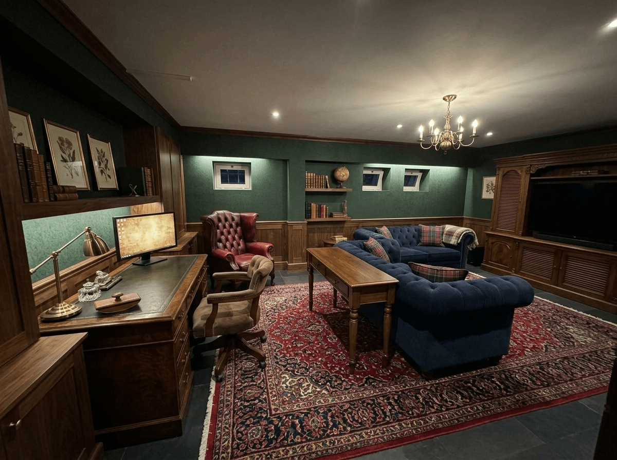 Office interior in British style — photo by GenRoom AI